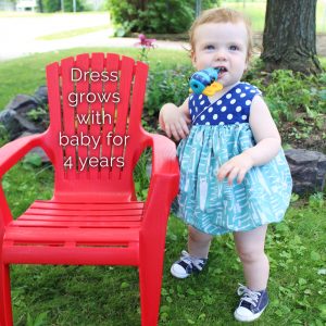 Dress grows with baby for 4 years.